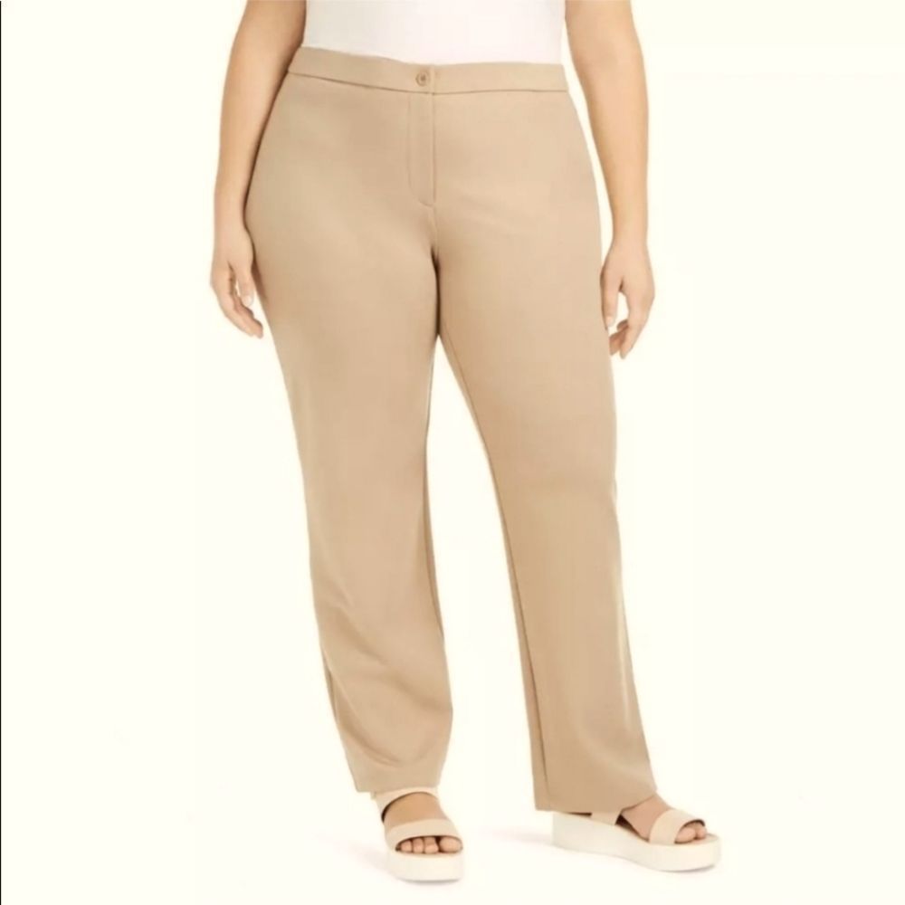 Eileen Fisher Tencel Ponte Stretch Straight Leg Pants Size Medium